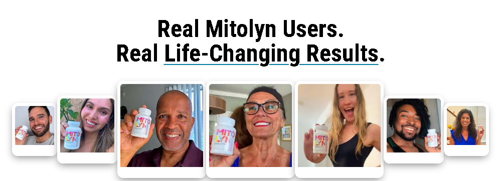 Happy men and women smiling after using Mitolyn supplement, showing improved energy and vitality.
