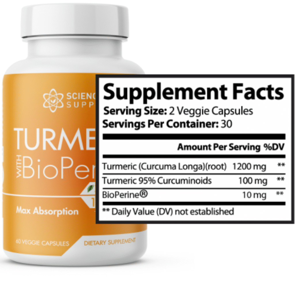 Our Turmeric with BioPerine blend only contains 3 ingredients: Turmeric, Curcuminoids - an all natural ingredient extracted from Turmeric for double the energy, fat loss, and anti-inflammatory benefits, and BioPerine to maximize your body’s ability to absorb the nutrients.