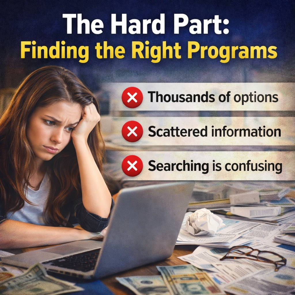 why finding government assistance programs in the USA is difficult and confusing