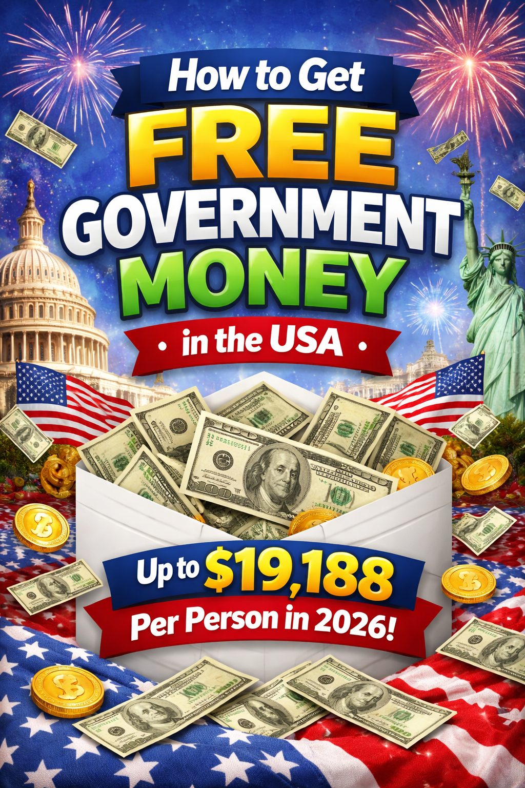 How to Get Free Government Money in the USA (Up to $19,188 Per Person in 2026)